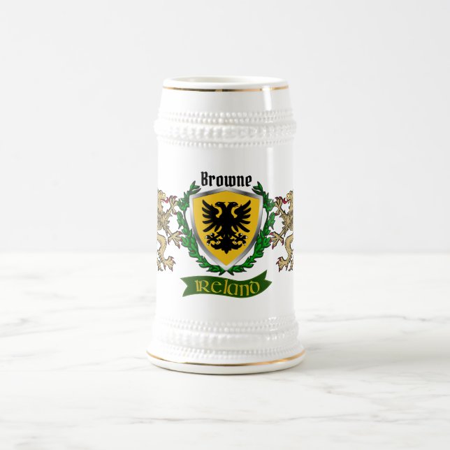 Browne Irish Shield Personalisiert Bierglas (Mittel)