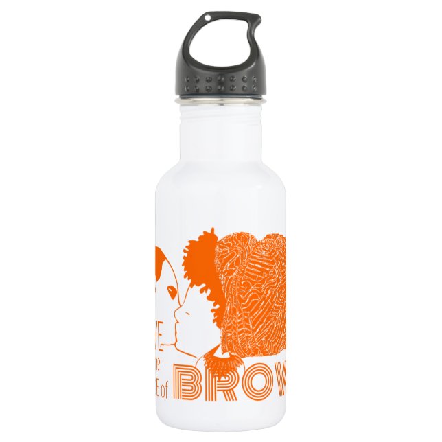 BROWNE LIEBE IN ORANGE EDELSTAHLFLASCHE (Vorderseite)