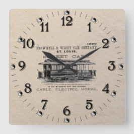Brownell Auto Company 1890 Quadratische Wanduhr