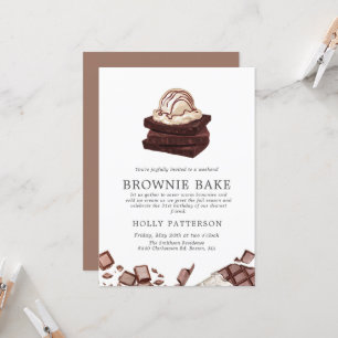 Brownie-Backen Kleines Back-Themen-Treffen Einladung