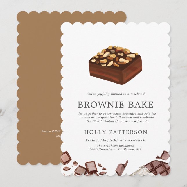 Brownie Bake | Ansammlung am Wochenende Einladung (Vorne/Hinten)