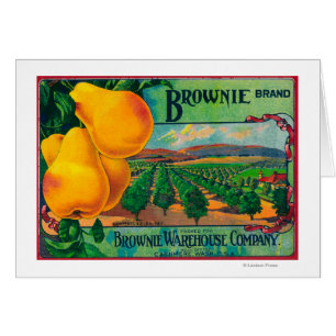 Brownie Pear Crate LabelCashmere, WA