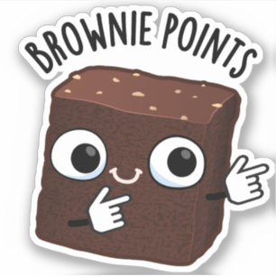 Brownie-Punkte Lustiger Snack-Wortwitz Aufkleber