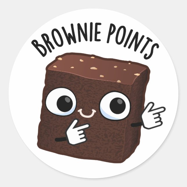 Brownie-Punkte Lustiger Snack-Wortwitz  Runder Aufkleber (Vorderseite)