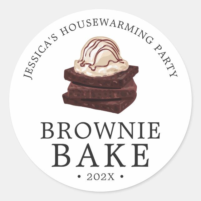 Brownie Themed Kleine Ansammlung Party Runder Aufkleber (Vorderseite)