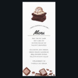 Brownie und Kuchen Bake | Themenmenü Menükarte<br><div class="desc">Personalisierte Backmenüs für Ihr nächstes gastronomisches Event.  Es zeigt eine Aquarellbilder eines Stacks von Broschen mit einer Eiscremesuppe oben.  Darunter befinden sich die Spots für Ihr Event-Menü.</div>