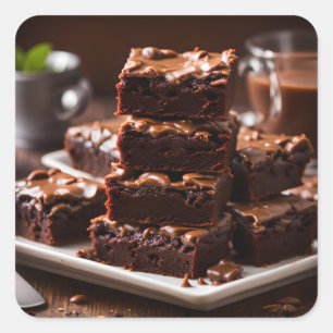 Brownies Quadratischer Aufkleber