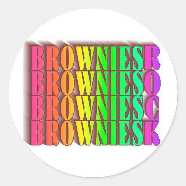 BROWNIESROCK RUNDER AUFKLEBER (Vorderseite)