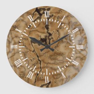 Brownmarmorbeschaffenheit Große Wanduhr