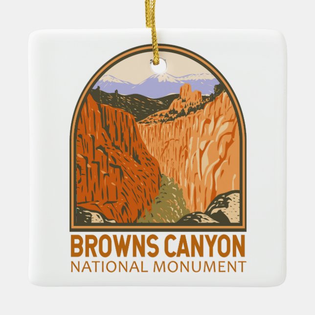 Browns Canyon National Monument Vintag Keramikornament (Vorderseite)
