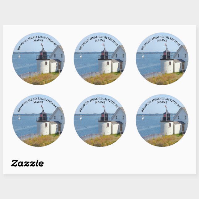 Browns Head Lighthouse Maine Große Stickers (Blatt)