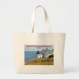 Browns Head Lighthouse, Maine Jumbo Tote Bag Stoffbeutel
