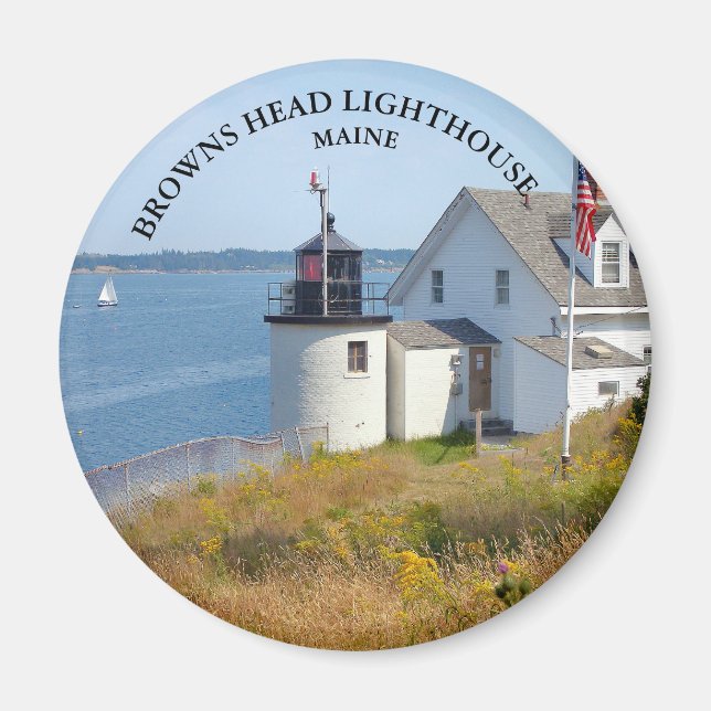 Browns Head Lighthouse, Maine Round Magnet (Vorne)