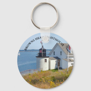 Browns Head Lighthouse, Maine Round Schlüsselanhän Schlüsselanhänger