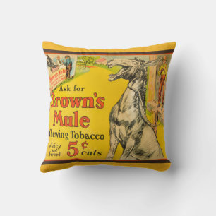 Brown's Mule Rustic Chewing Tobacco Ad Kissen