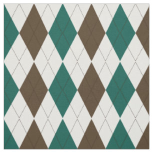 Browns   weißes Rauten-Muster des Jäger-Grün-  Stoff