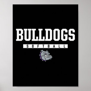 Brownsburg Bulldogs Logo Softball Hs Poster
