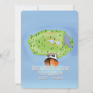 Brownsea Island map, Poole, dorset, England.