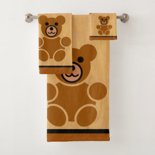 Brownteddy-Bärn-Badezimmer-Tuch-Set Badhandtuch Set