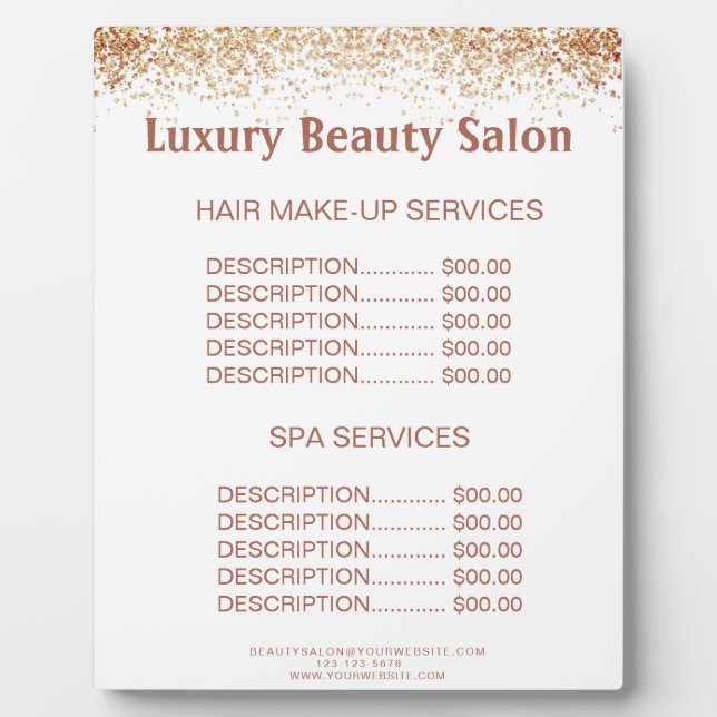 Browny Glittery Hair Makeup WELLNESS-CENTER Salon  Fotoplatte (Vorderseite)