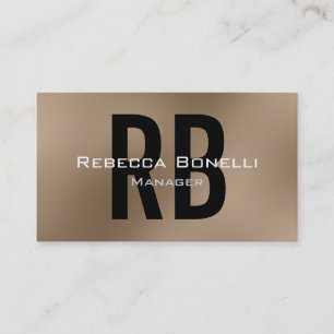 Browny Schwarz-weiß Monogram Manager Business Card Visitenkarte