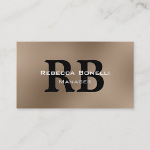 Browny Schwarz-weiß Monogram Manager Business Card Visitenkarte