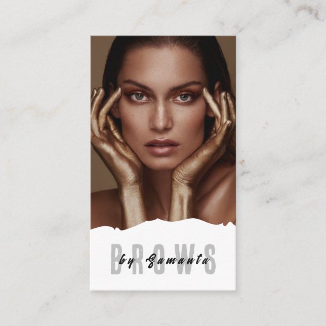 Brows Aftercare PMU Microblading Henna Salon Busin Visitenkarte (Vorderseite)