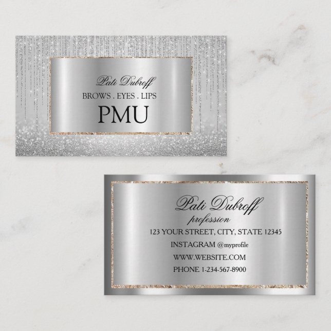 Brows Aftercare PMU Microblading Henna Salon Visitenkarte (Vorne/Hinten)