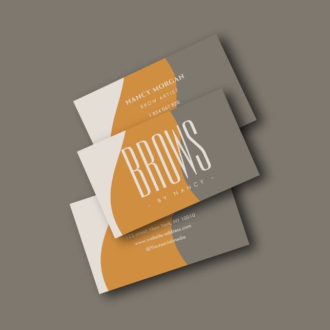 Brows Boho Retro Earth Tones Visitenkarte (Von Creator hochgeladen)