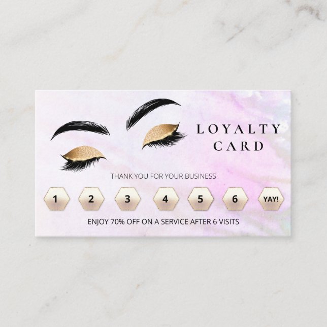 *~* Brows Eyes Lashes Dankeschön an QR LOGO Treuekarte (Vorderseite)