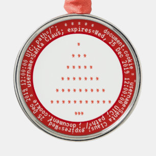 Browser Cookies for Santa Christmas Ornament Aus Metall