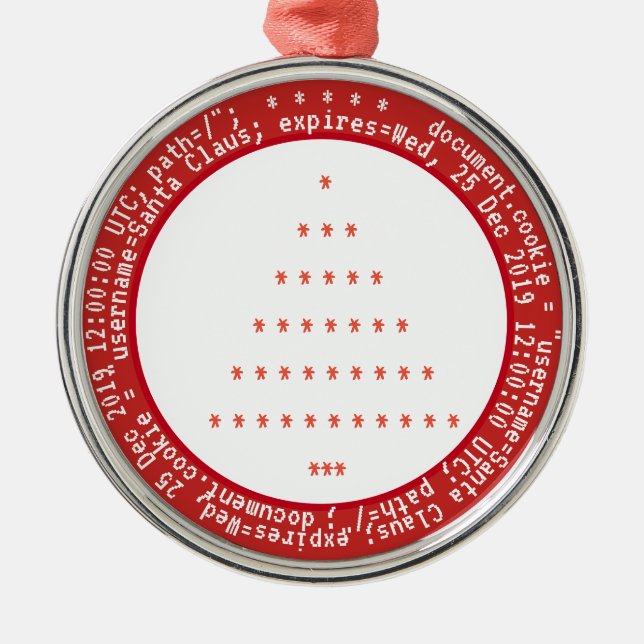 Browser Cookies for Santa Christmas Ornament Aus Metall (Vorne)