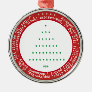 Browser Cookies for Santa Christmas Ornament Green Aus Metall