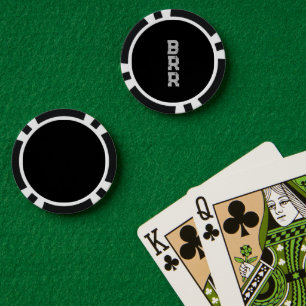 BRR-Logo Grau Buchstaben schwarzer Hintergrund Pokerchips