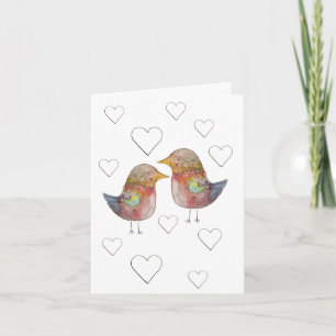 Bruant dans l'amour, Coeurs Motif aquarelle