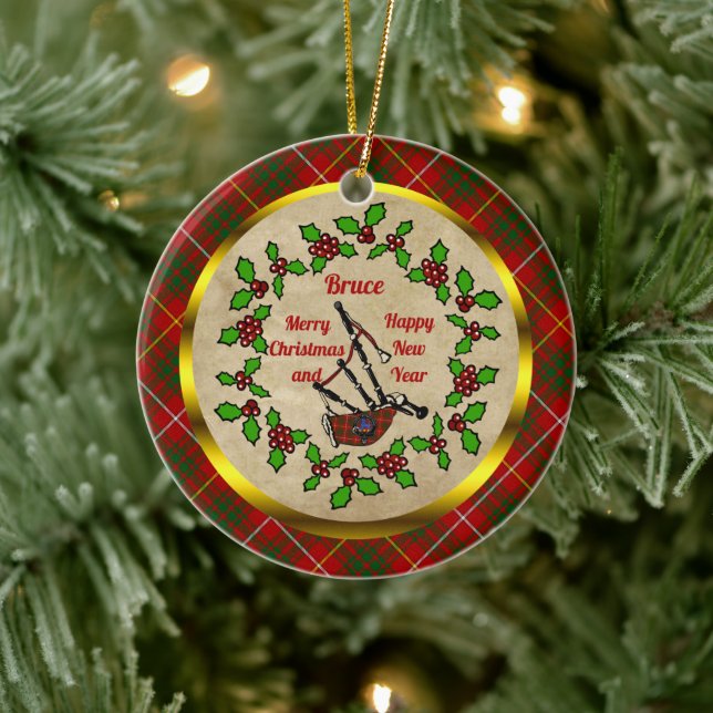 Bruce Bagpipe Weihnachten Keramik Ornament (Baum)