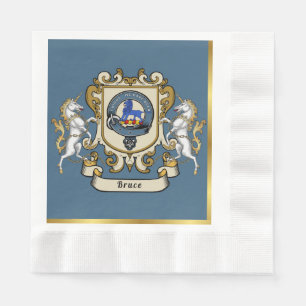 Bruce Clan Abzeichen Blau Personalisiert Serviette