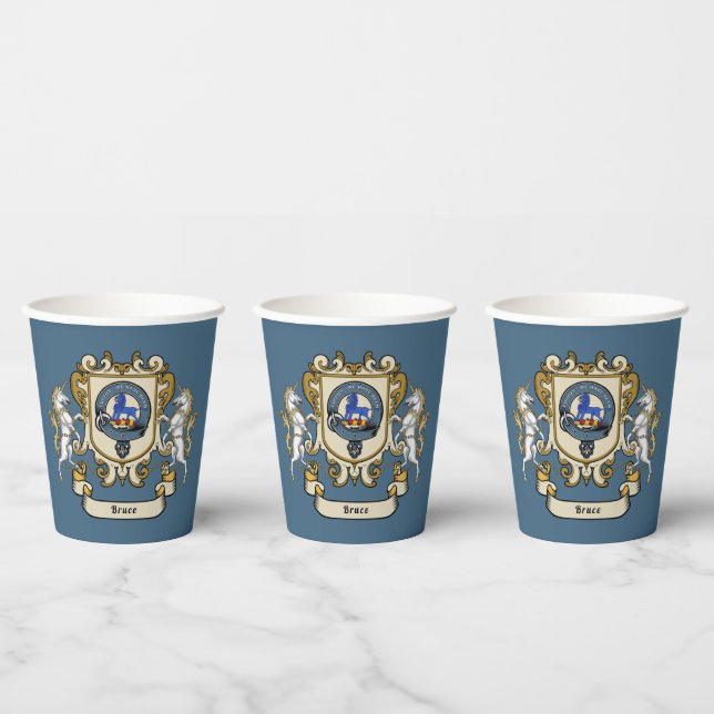 Bruce Clan Abzeichen Blue Personalisiert Pappbecher (Multi)