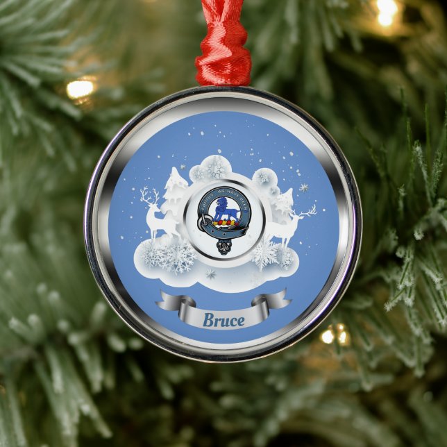 Bruce Clan Abzeichen im Winter Szene Xmas Ornament Aus Metall (Baum)