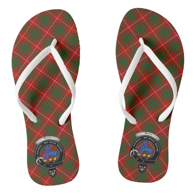 Bruce Clan Abzeichen & Tartan Flip Flops (Fußbett)
