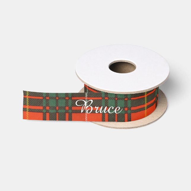 Bruce-Clan karierter schottischer Tartan Satinband (Spule)