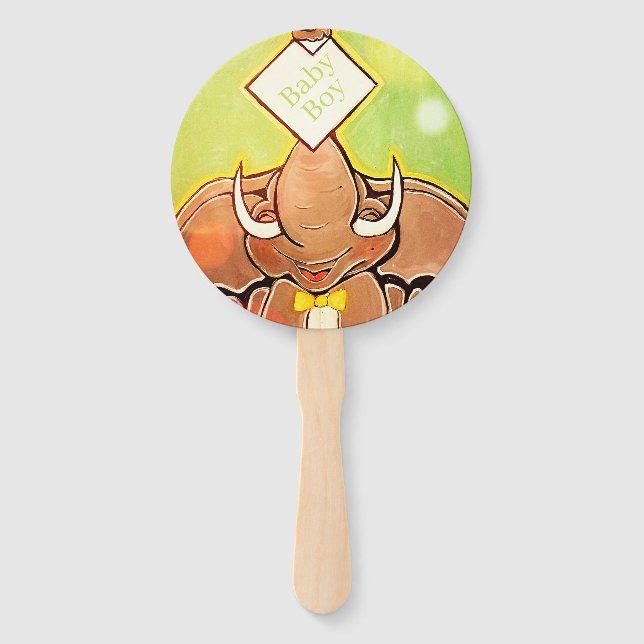 Bruce, die Elefanten-Speller-Handfans Fächer (Vorderseite)