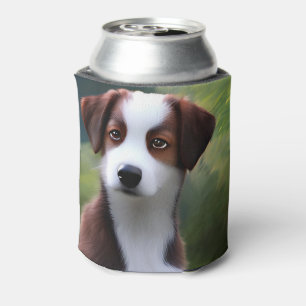 Bruce, die Grenz-Collie-Welpe, kann abkühlen Dosenkühler