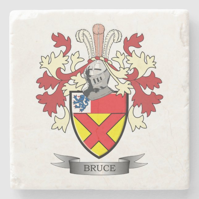 Bruce-Familienwappen-Wappen Steinuntersetzer (Vorderseite)
