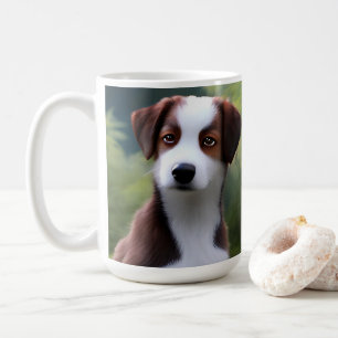 Bruce La Frontière Collie Puppy, Café Mug