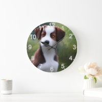 Bruce La Frontière Collie Puppy, Horloge Murale