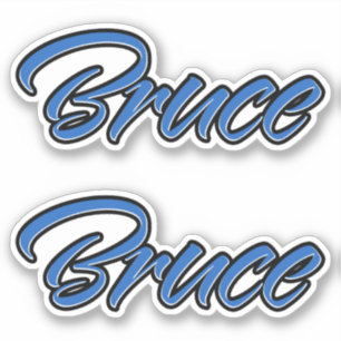 Bruce Nom autocollant Stickerset bleu