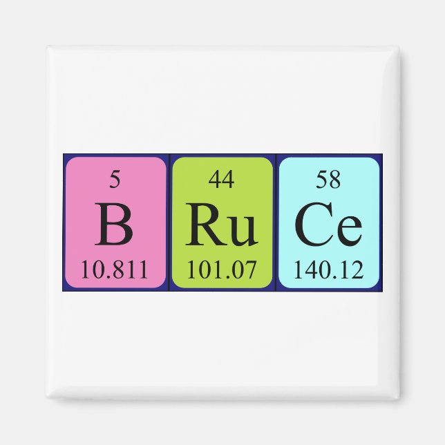 Bruce periodic table name magnet (Vorne)
