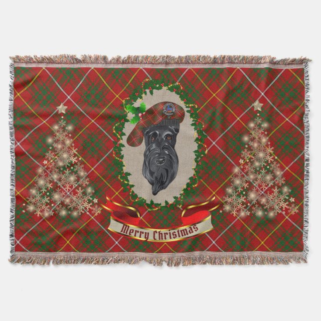 Bruce Scottie Dog Christmas Decke (Vorderseite)