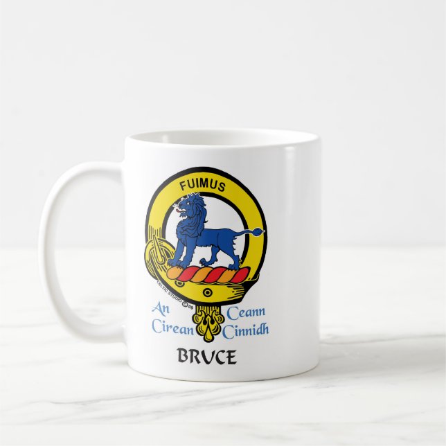 BRUCE Scottish Clan Crest Mug (Gauche)